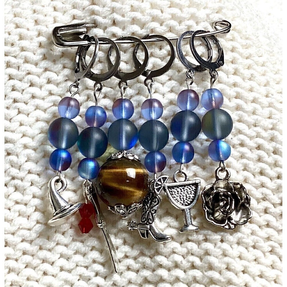 Practical Magic Gilly Owens Stitch Markers/Purse Charm Set Of 6 - Picture 3 of 5